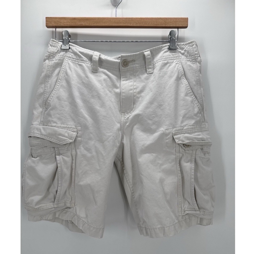 Griffith Men Cargo Shorts 31 Off White Cotton Gorpcore Utility Streetwear Casual